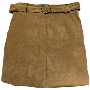 Hollister‎ Women's Skirt Ultra High-Rise Faux Suede Mini Tan Camel Size XS